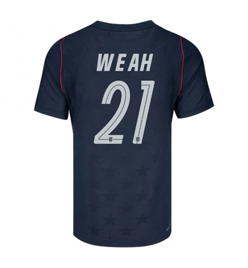 Verenigde Staten Timothy Weah #21 Uit tenue WK 2026 voetbaltenue met naam Verenigde Staten Timothy Weah #21 Uit tenue WK 2026 voetbaltenue met naam