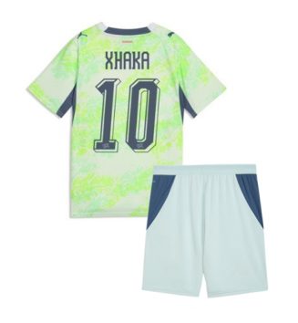 Zwitserland Granit Xhaka #10 Uit tenue Kinder WK 2026 Korte Mouw (+ Korte broeken)