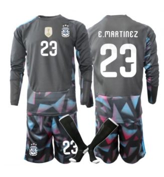 Argentinië Emiliano Martinez #23 Keeper Thuis tenue Kinder WK 2026 Lange Mouwen (+ broek)