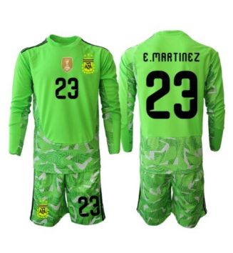 Argentinië Emiliano Martinez #23 Keeper Uit tenue Kinder WK 2026 Lange Mouwen (+ broek)