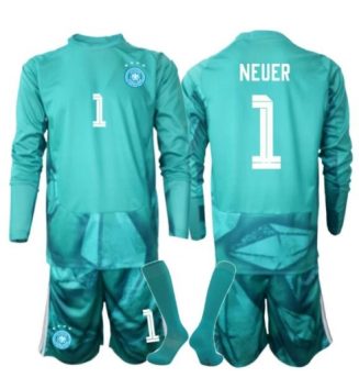 Duitsland Manuel Neuer #1 Keeper Thuis tenue Kinder WK 2026 Lange Mouwen (+ broek) Duitsland Manuel Neuer #1 Keeper Thuis tenue Kinder WK 2026 Lange Mouwen (+ broek)