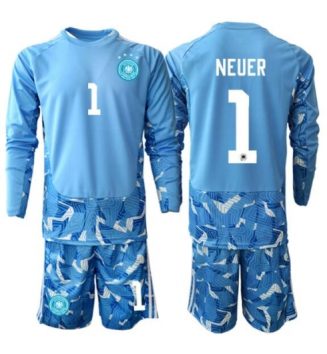Duitsland Manuel Neuer #1 Keeper Uit tenue Kinder WK 2026 Lange Mouwen (+ broek) Duitsland Manuel Neuer #1 Keeper Uit tenue Kinder WK 2026 Lange Mouwen (+ broek)
