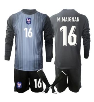 Frankrijk Mike Maignan #16 Keeper Thuis tenue Kinder WK 2026 Lange Mouwen (+ broek) Frankrijk Mike Maignan #16 Keeper Thuis tenue Kinder WK 2026 Lange Mouwen (+ broek)