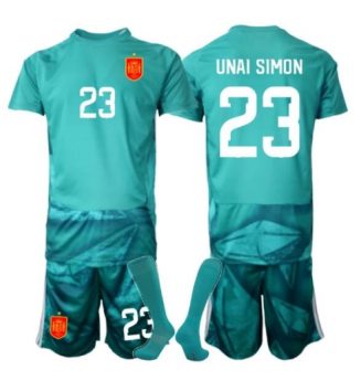 Spanje Unai Simon #23 Keeper Uit tenue Kinder WK 2026 Korte Mouw (+ Korte broeken)