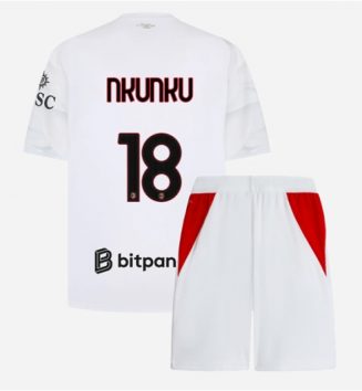 AC Milan Christopher Nkunku #18 Uit tenue Kinder 2026-27 Korte Mouw (+ Korte broeken)