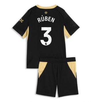 Manchester City Ruben Dias #3 Uit tenue Kinder 2026-27 Voetbalshirt met Short
